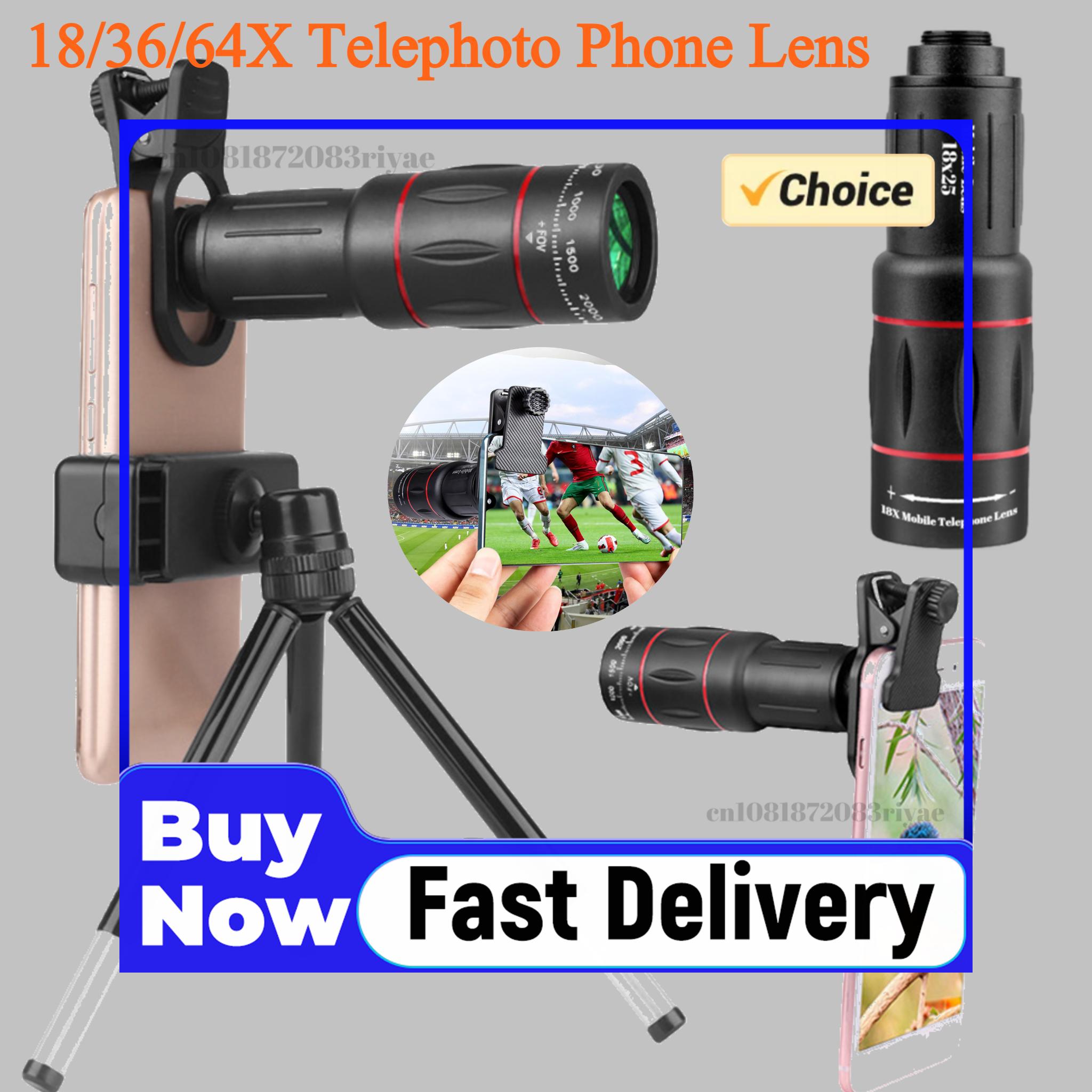Lens Camera Clip - Obiettivo Teleobiettivo 18/36/64X per Telefono con