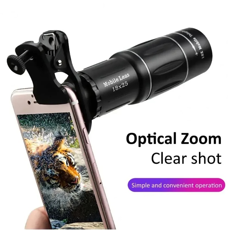Lens Camera Clip - Obiettivo Teleobiettivo Universale 18x con Clip