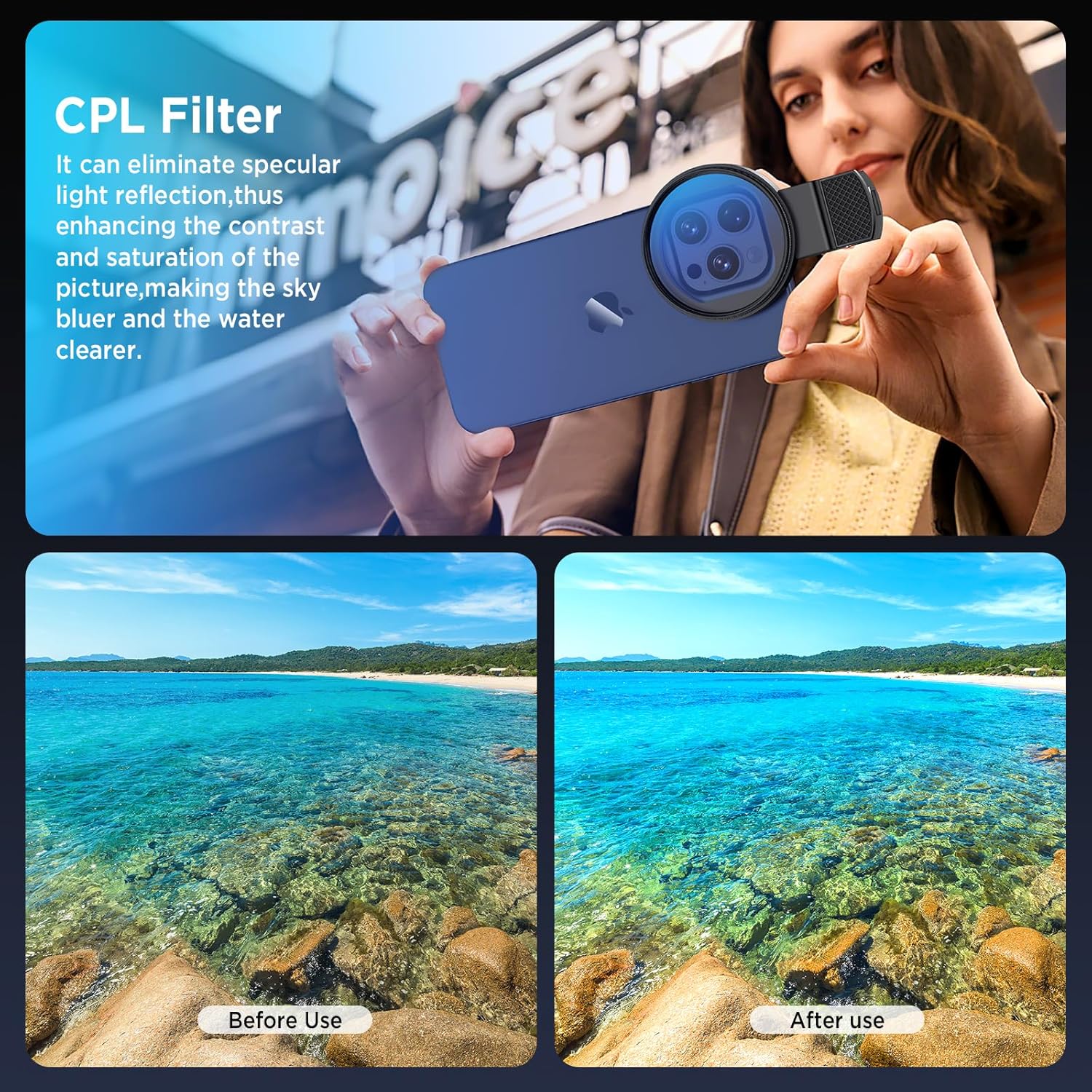 Kit filtro CPL / UV con clip p - Lens Camera Clip recensione e prezzo